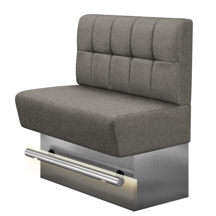 DENVER BIG | Gastro Hochbank | B:H 100 x 126 cm | Grau | Button | Stoff/Textil | LED