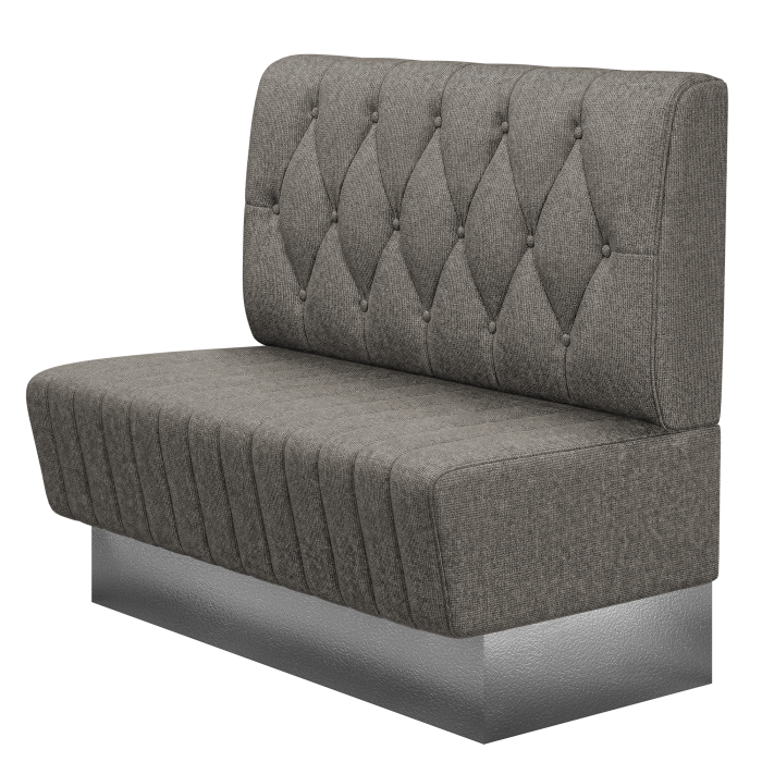 MATILDA | Gastrobank | B:H 100 x 103 cm | Grau | Chesterfield Raute | Stoff/Textil