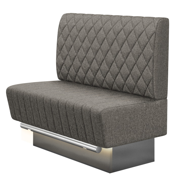 MATILDA | Gastro Hochbank | B:H 100 x 126 cm | Grau | Raute | Stoff/Textil | LED