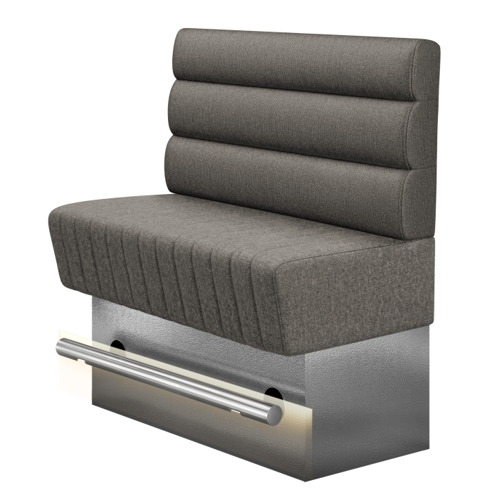 MATILDA | Gastro Hochbank | B:H 100 x 136 cm | Grau | Horizontal Gestreift Rund | Stoff/Textil | LED