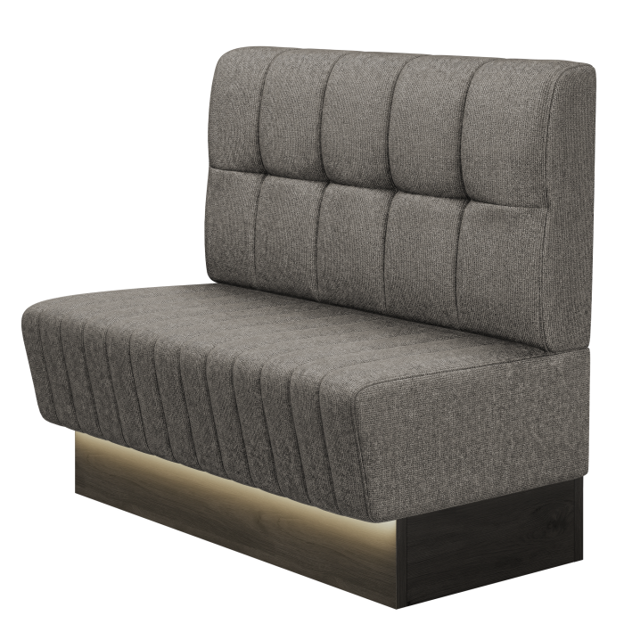 MATILDA | Gastrobank | B:H 100 x 103 cm | Grau | Button | Stoff/Textil | LED