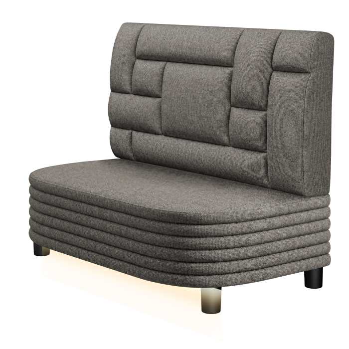 MATTHIAS | Gastro Lounge Bank | B:H 100 x 94 cm | Grau | Tetris Design | Stoff/Textil | LED