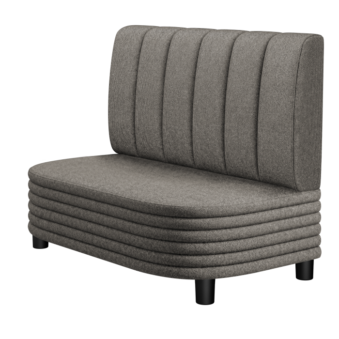 MATTHIAS | Gastro Lounge Bank | B:H 100 x 94 cm | Grau | Gestreift | Stoff/Textil