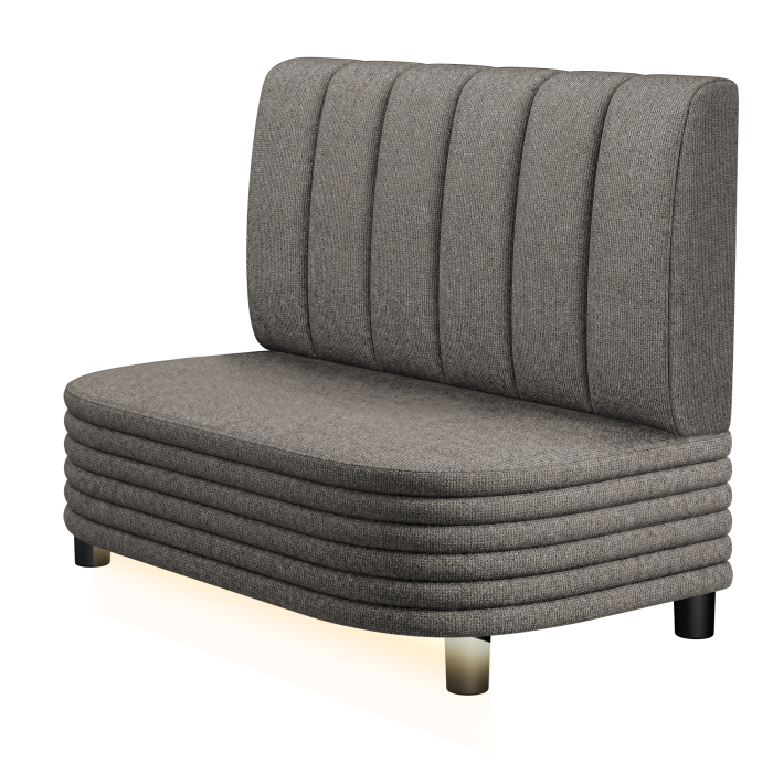 MATTHIAS | Gastro Lounge Bank | B:H 100 x 94 cm | Grau | Gestreift | Stoff/Textil | LED