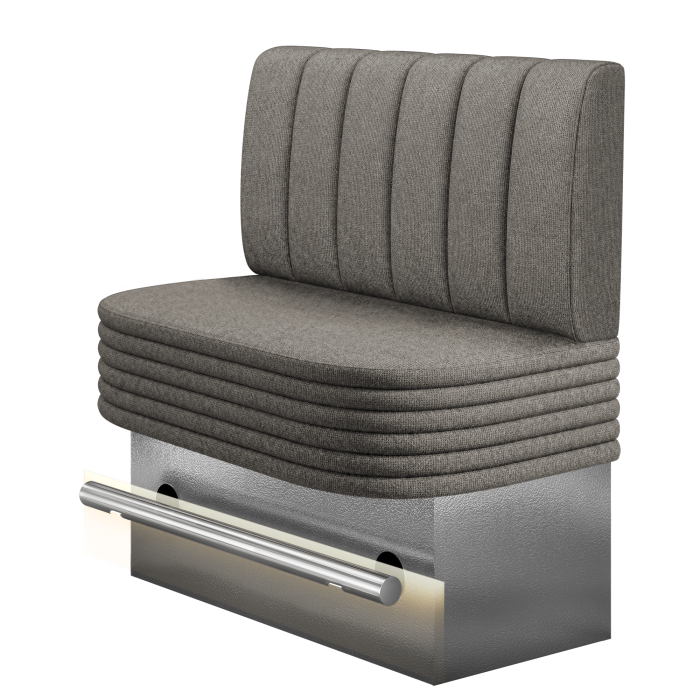 MATTHIAS | Gastro Hochbank | B:H 100 x 126 cm | Grau | Gestreift | Stoff/Textil | LED