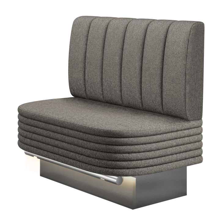 MATTHIAS | Gastro Hochbank | B:H 100 x 136 cm | Grau | Gestreift | Stoff/Textil | LED
