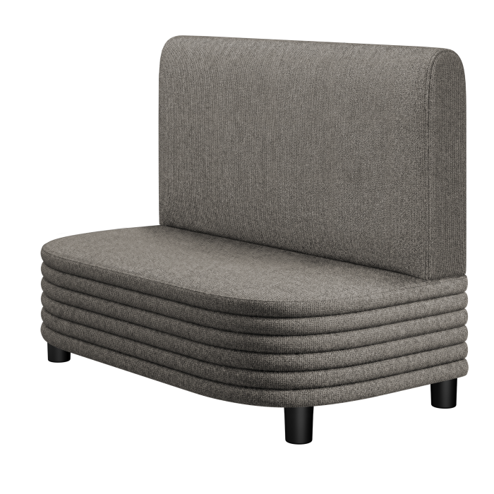MATTHIAS | Gastro Lounge Bank | B:H 100 x 94 cm | Grau | Glatt/ Rund | Stoff/Textil