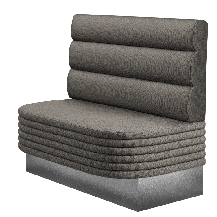 MATTHIAS | Gastrobank | B:H 100 x 103 cm | Grau | Horizontal Gestreift Rund | Stoff/Textil
