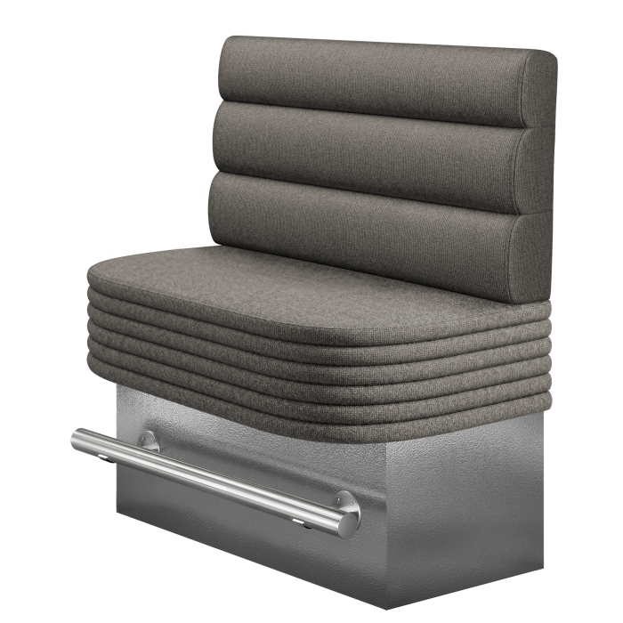 MATTHIAS | Gastro Hochbank | B:H 100 x 126 cm | Grau | Horizontal Gestreift Rund | Stoff/Textil
