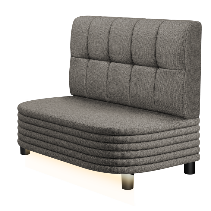 MATTHIAS | Gastro Lounge Bank | B:H 100 x 94 cm | Grau | Button | Stoff/Textil | LED