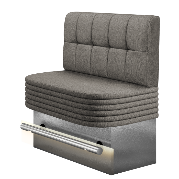 MATTHIAS | Gastro Hochbank | B:H 100 x 136 cm | Grau | Button | Stoff/Textil | LED