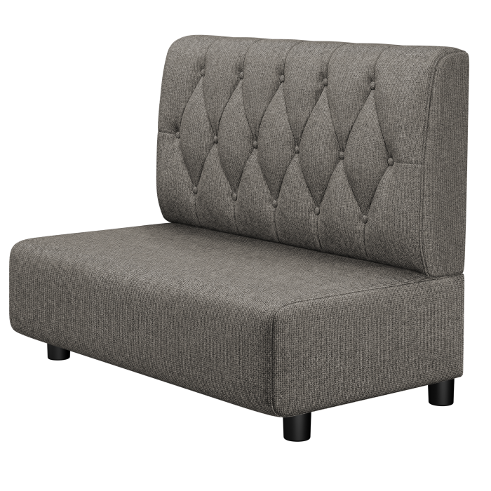 MELISSA | Gastro Lounge Bank | B:H 100 x 94 cm | Grau | Chesterfield Raute | Stoff/Textil