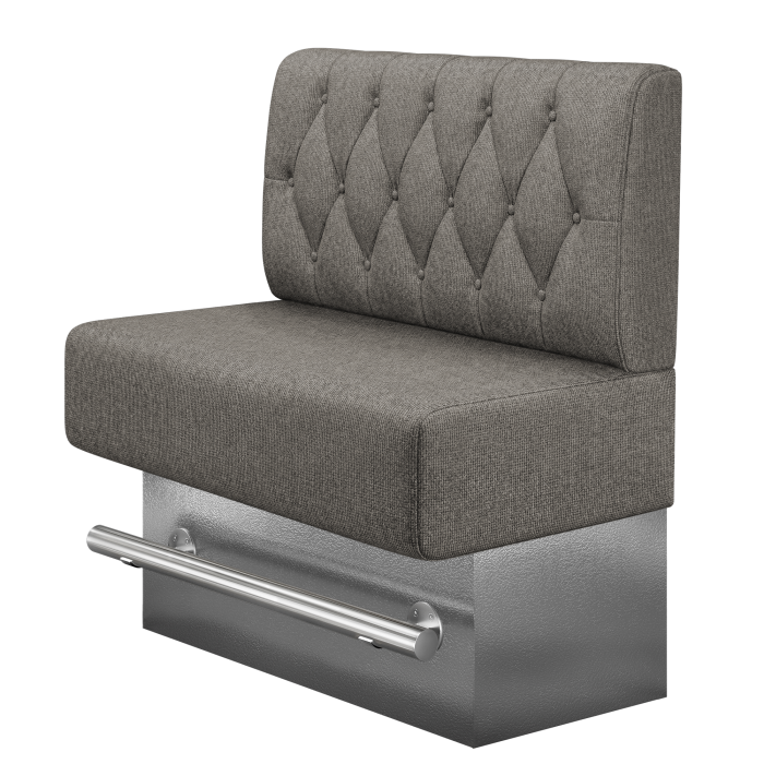MELISSA | Gastro Hochbank | B:H 100 x 126 cm | Grau | Chesterfield Raute | Stoff/Textil