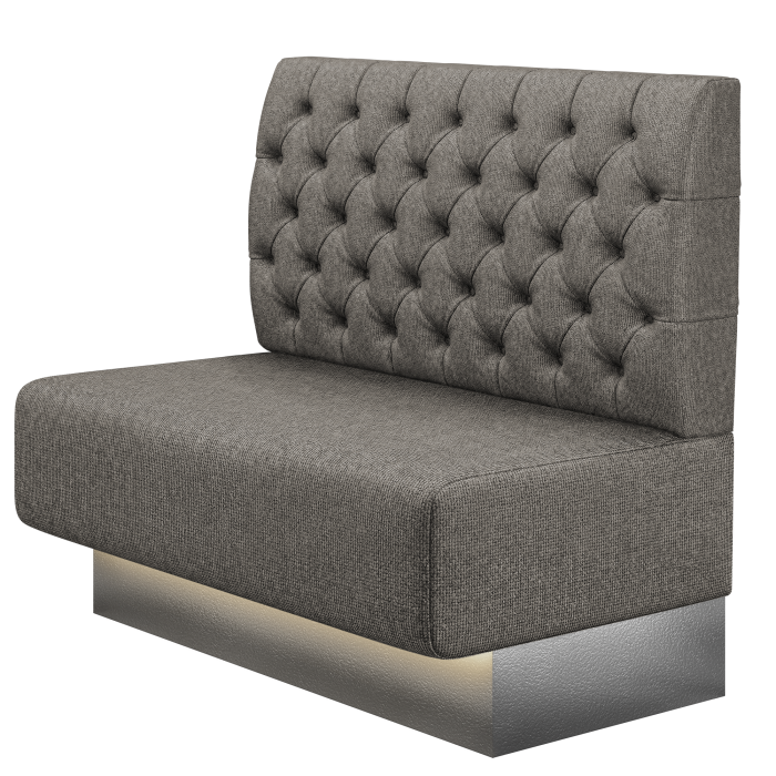 MELISSA | Gastrobank | B:H 100 x 103 cm | Grau | Chesterfield | Stoff/Textil | LED