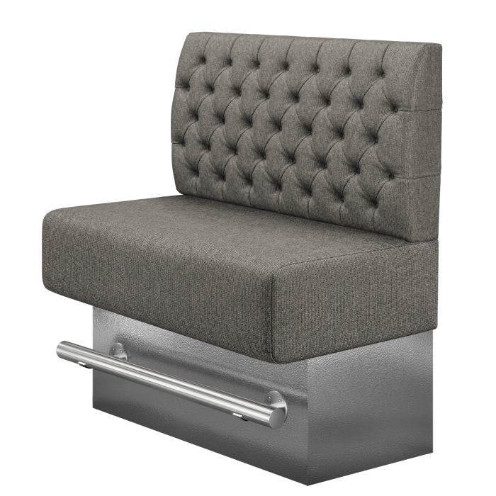 MELISSA | Gastro Hochbank | B:H 100 x 126 cm | Grau | Chesterfield | Stoff/Textil