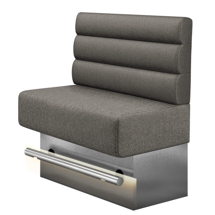 MELISSA | Gastro Hochbank | B:H 100 x 126 cm | Grau | Horizontal Gestreift Rund | Stoff/Textil | LED