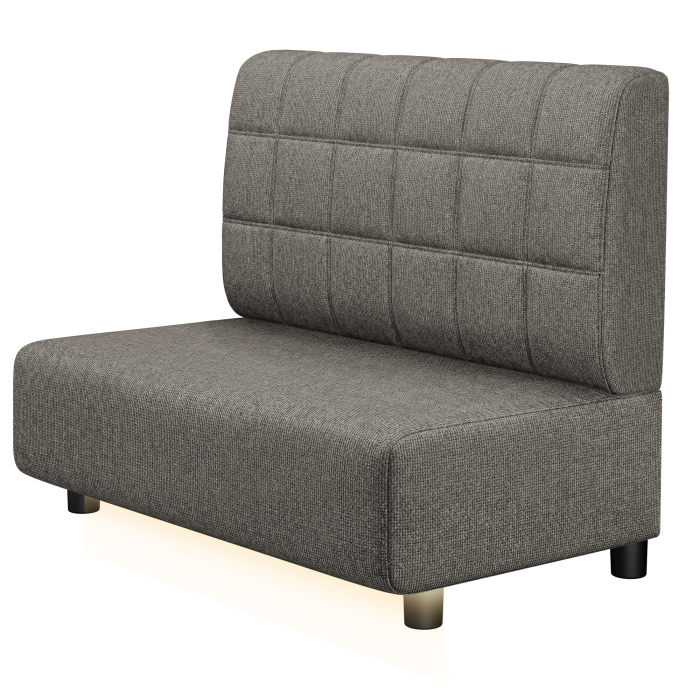 MELISSA | Gastro Lounge Bank | B:H 100 x 94 cm | Grau | Blocks | Stoff/Textil | LED