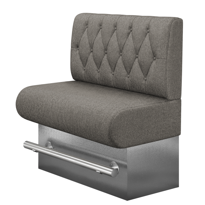 NINVA | Gastro Hochbank | B:H 100 x 126 cm | Grau | Chesterfield Raute | Stoff/Textil