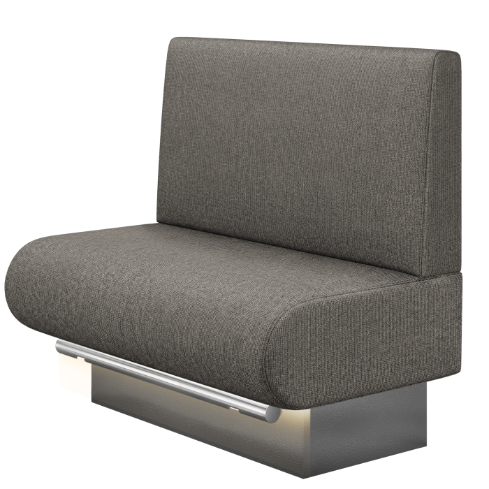 NINVA | Gastro Hochbank | B:H 100 x 136 cm | Grau | Glatt | Stoff/Textil | LED
