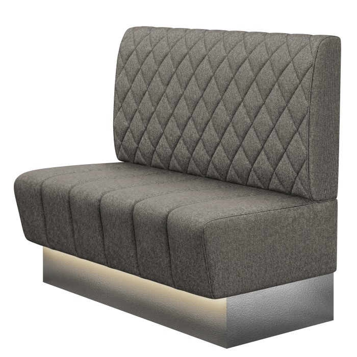 TANJA | Gastrobank | B:H 100 x 103 cm | Grau | Raute | Stoff/Textil | LED