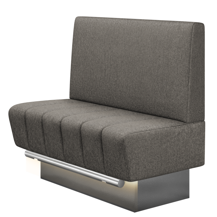 TANJA | Gastro Hochbank | B:H 100 x 136 cm | Grau | Glatt | Stoff/Textil | LED
