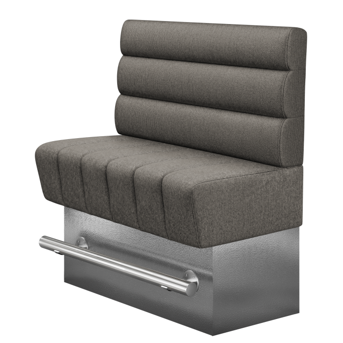TANJA | Gastro Hochbank | B:H 100 x 126 cm | Grau | Horizontal Gestreift Rund | Stoff/Textil