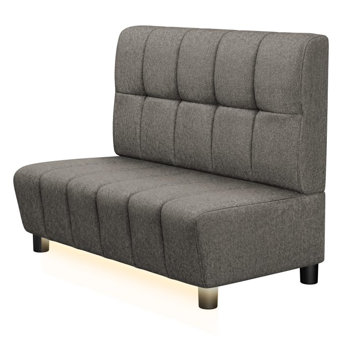 TANJA | Gastro Lounge Bank | B:H 100 x 94 cm | Grau | Button | Stoff/Textil | LED