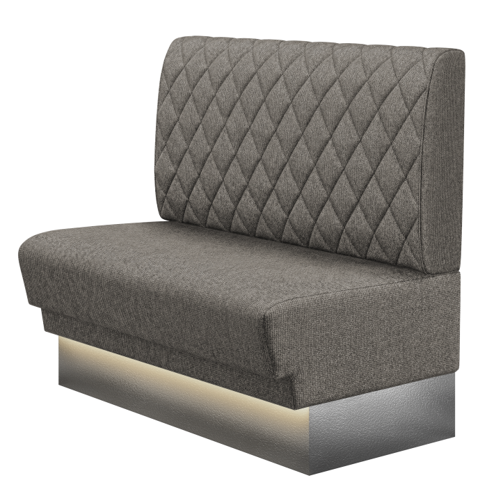 TATJANA | Gastrobank | B:H 100 x 103 cm | Grau | Raute | Stoff/Textil | LED