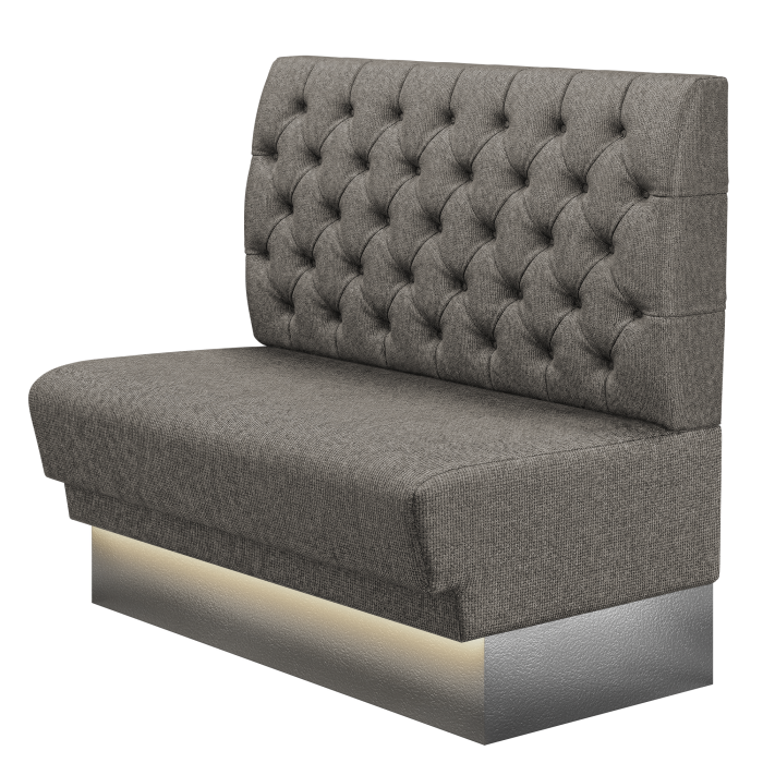 TATJANA | Gastrobank | B:H 100 x 103 cm | Grau | Chesterfield | Stoff/Textil | LED