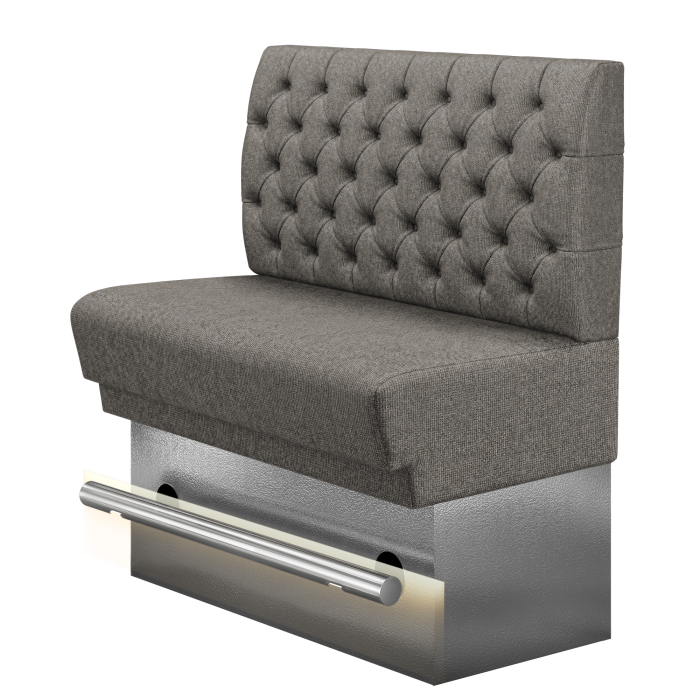 TATJANA | Gastro Hochbank | B:H 100 x 136 cm | Grau | Chesterfield | Stoff/Textil | LED
