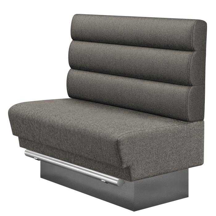 TATJANA | Gastro Hochbank | B:H 100 x 136 cm | Grau | Horizontal Gestreift Rund | Stoff/Textil