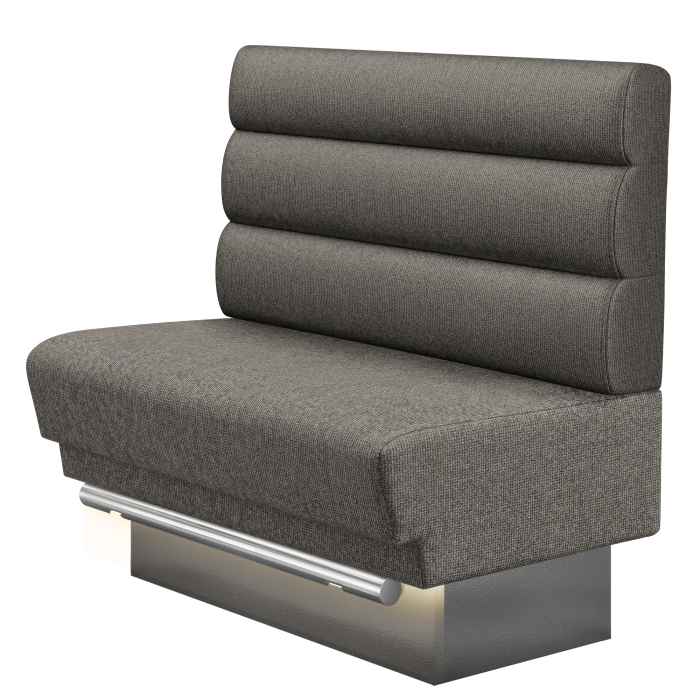TATJANA | Gastro Hochbank | B:H 100 x 136 cm | Grau | Horizontal Gestreift Rund | Stoff/Textil | LED