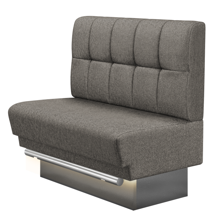 TATJANA | Gastro Hochbank | B:H 100 x 136 cm | Grau | Button | Stoff/Textil | LED