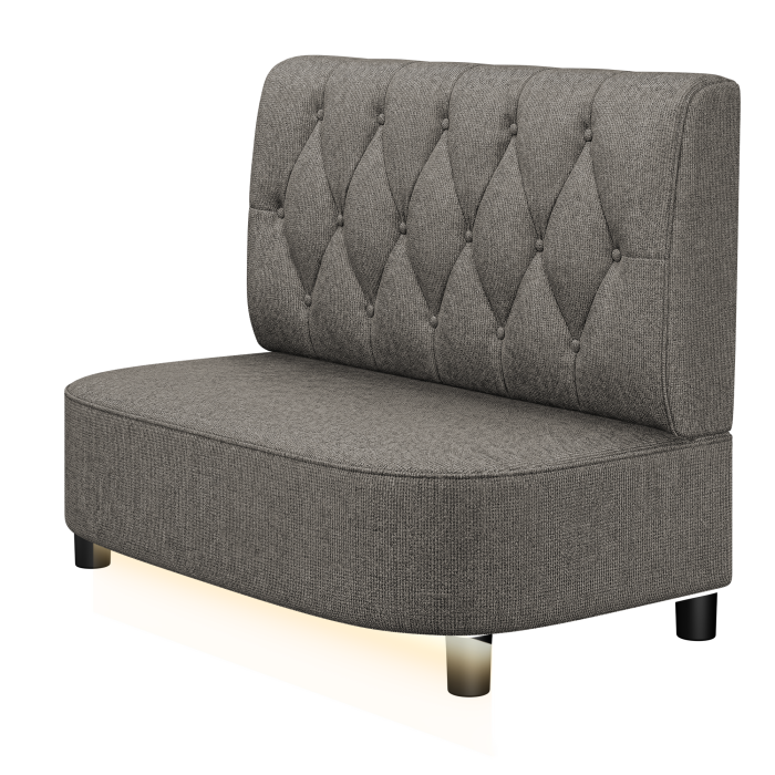 THOMAS | Gastro Lounge Bank | B:H 100 x 94 cm | Stoff/Textil | Chesterfield Raute | Stoff/Textil | LED