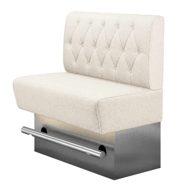 DENVER BIG | Gastro Hochbank | B:H 100 x 136 cm | Creme | Chesterfield Raute | Teddystoff | LED