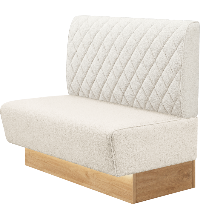 DENVER BIG | Gastrobank | B:H 100 x 103 cm | Creme | Raute | Teddystoff | LED