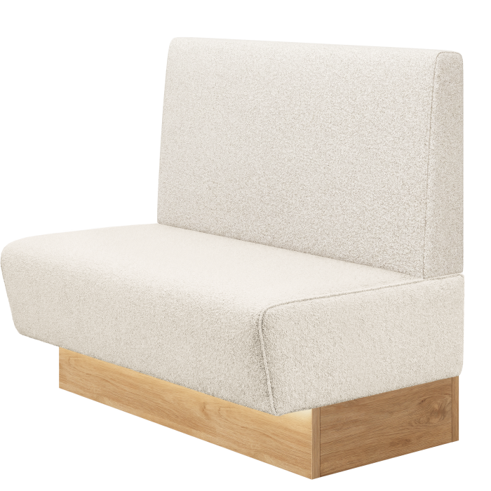 DENVER BIG | Gastrobank | B:H 100 x 103 cm | Creme | Glatt | Teddystoff | LED