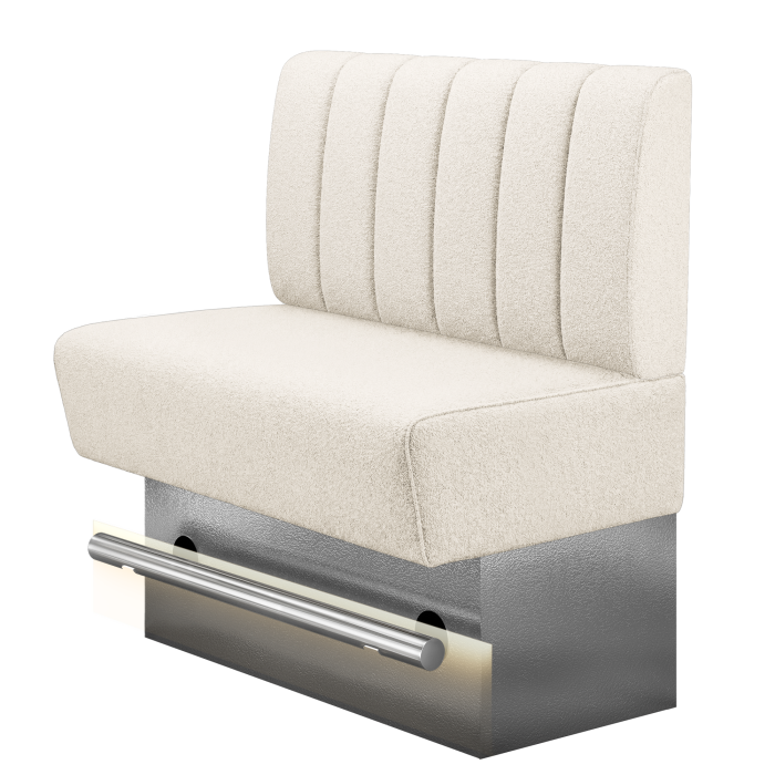 DENVER BIG | Gastro Hochbank | B:H 100 x 136 cm | Creme | Gestreift | Teddystoff | LED