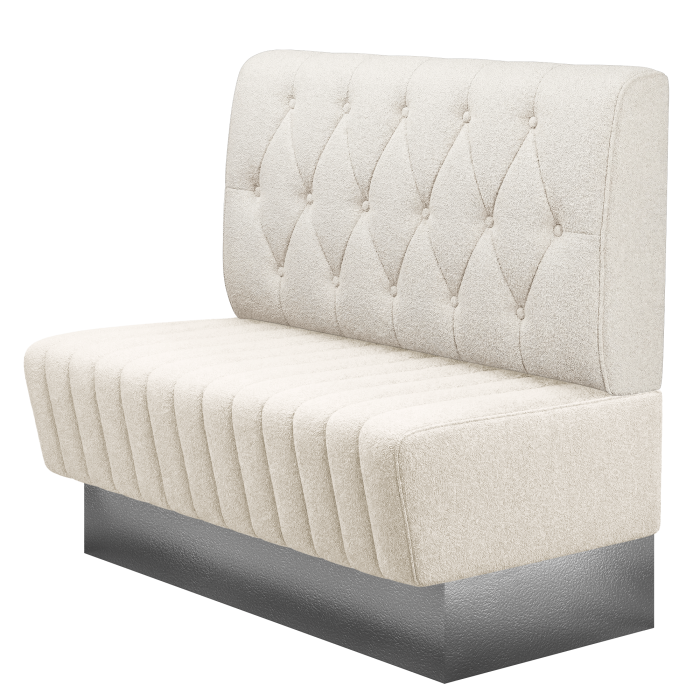 MATILDA | Gastrobank | B:H 100 x 103 cm | Creme | Chesterfield Raute | Teddystoff