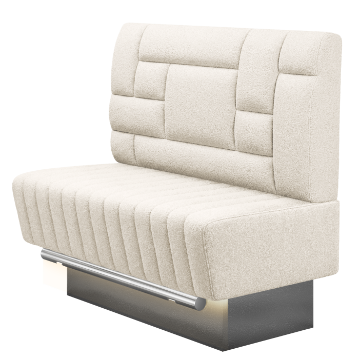 MATILDA | Gastro Hochbank | B:H 100 x 136 cm | Creme | Tetris Design | Teddystoff | LED