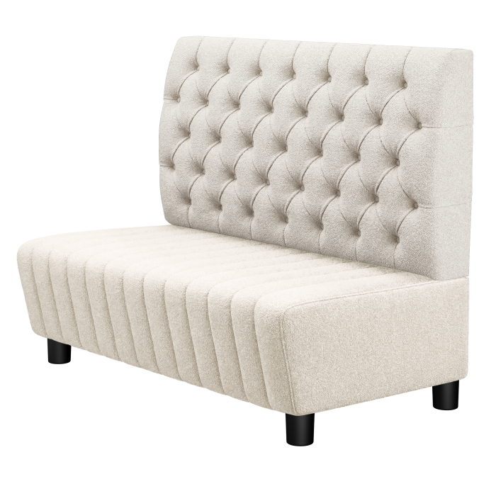 MATILDA | Gastro Lounge Bank | B:H 100 x 94 cm | Creme | Chesterfield | Teddystoff