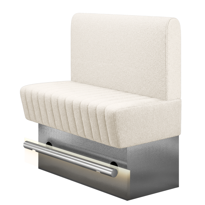 MATILDA | Gastro Hochbank | B:H 100 x 126 cm | Creme | Glatt/ Rund | Teddystoff | LED