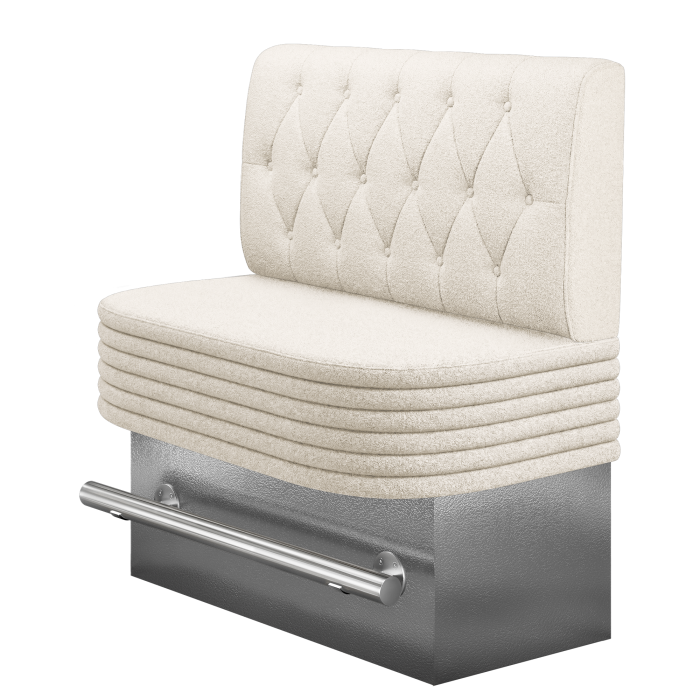 MATTHIAS | Gastro Hochbank | B:H 100 x 136 cm | Creme | Chesterfield Raute | Teddystoff