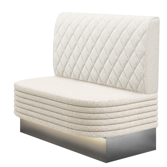 MATTHIAS | Gastrobank | B:H 100 x 103 cm | Creme | Raute | Teddystoff | LED