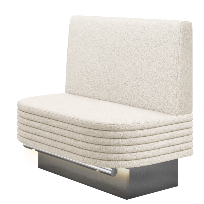 MATTHIAS | Gastro Hochbank | B:H 100 x 126 cm | Creme | Glatt | Teddystoff | LED