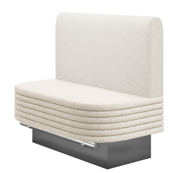 MATTHIAS | Gastro Hochbank | B:H 100 x 136 cm | Creme | Glatt/ Rund | Teddystoff