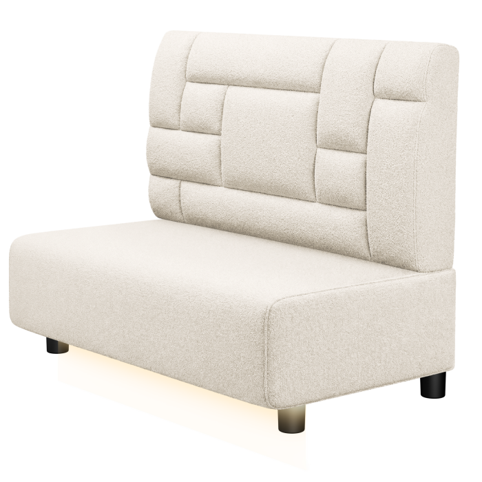 MELISSA | Gastro Lounge Bank | B:H 100 x 94 cm | Creme | Tetris Design | Teddystoff | LED