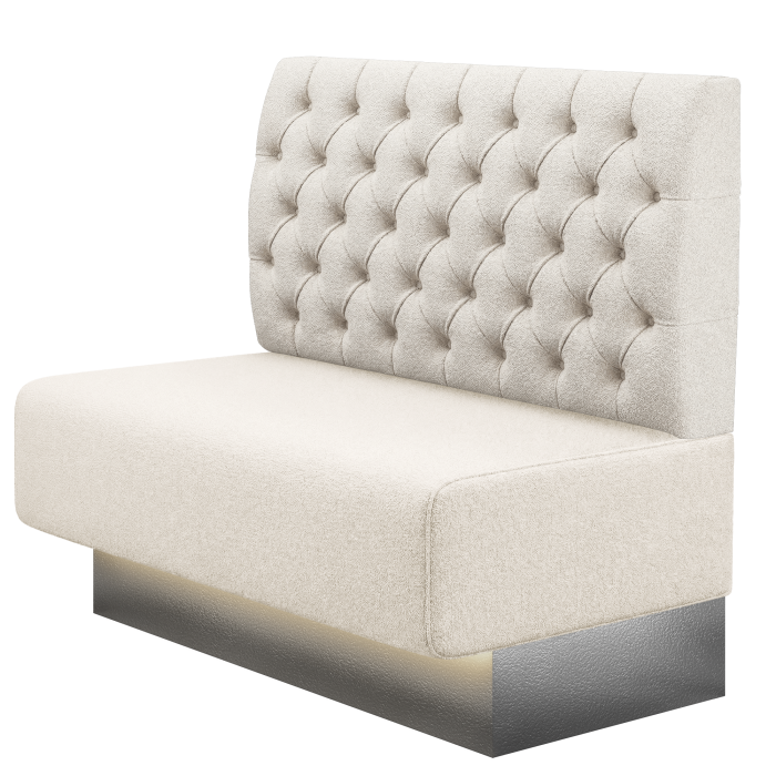 MELISSA | Gastrobank | B:H 100 x 103 cm | Creme | Chesterfield | Teddystoff | LED