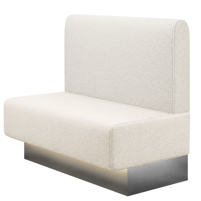 MELISSA | Gastrobank | B:H 100 x 103 cm | Creme | Glatt/ Rund | Teddystoff | LED