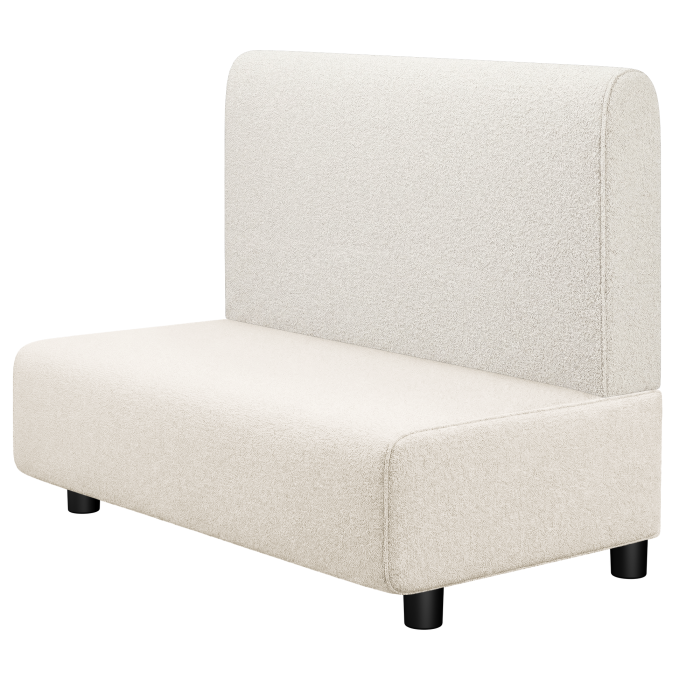 MELISSA | Gastro Lounge Bank | B:H 100 x 94 cm | Creme | Glatt/ Rund | Teddystoff